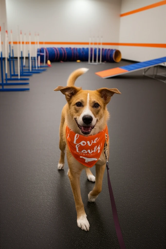 Rescue dog building confidence at Zoom Room