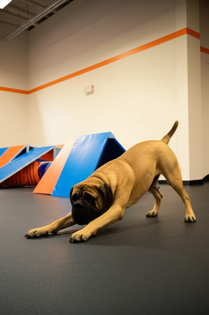 English Mastiff performing a trick at Zoom Room