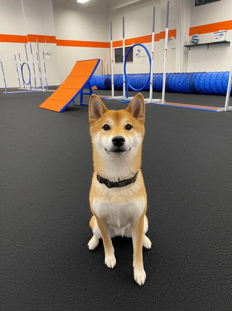 Shiba Inu during obedience training at Zoom Room