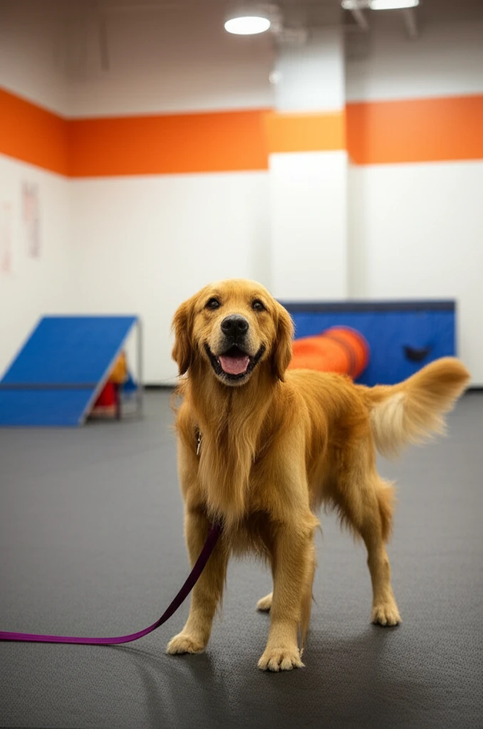 Dog showing relaxed body language at Zoom Room