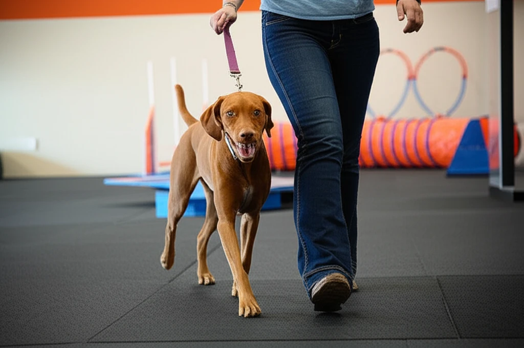Athletic dog training at Zoom Room gym