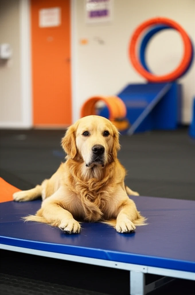Dog practicing calm settle at Zoom Room